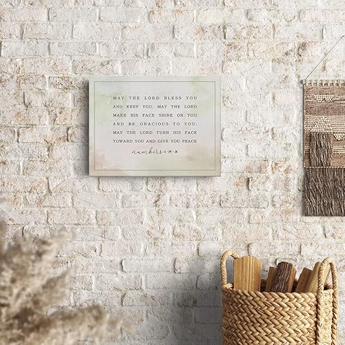Miniatura 4 de Lienzo de acuarela con versículo bíblico para decoración de pared con texto en inglés May the Lord Bless You and Keep You (May the Lord Bless You