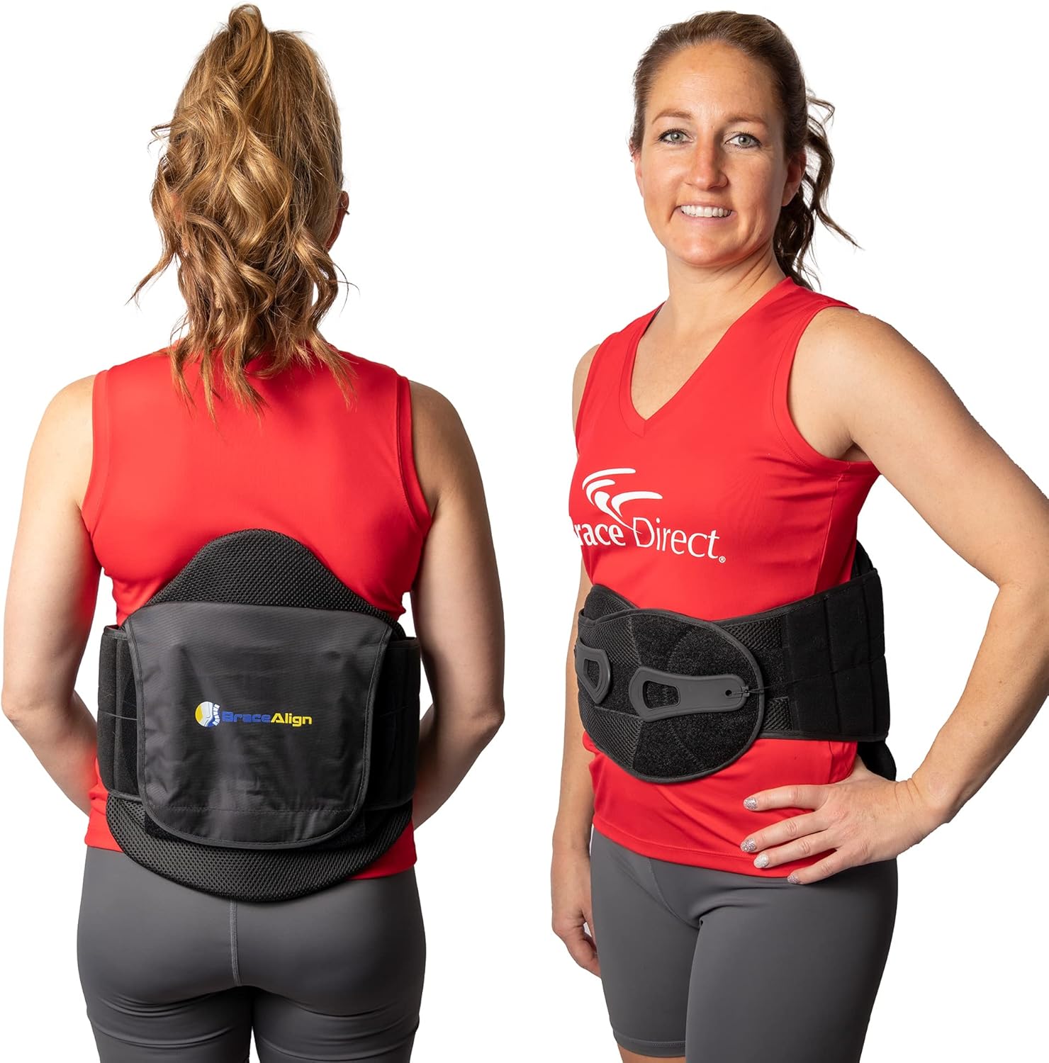 Black Adjustable Lumbar Support Back Brace