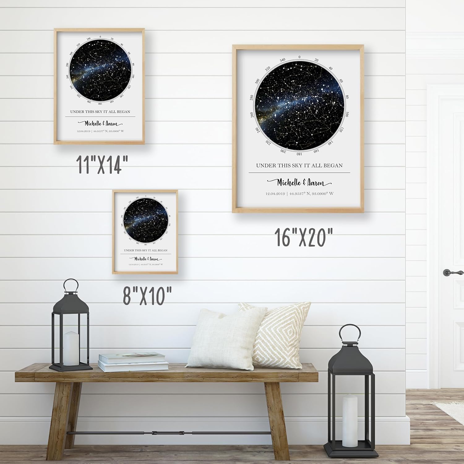 Custom Star Map - Personalized (Multiple Sizes - Unframed Print, Star Constellation Wall Art, Great Gift - Special Occasion, Engagement, Wedding, Birthday, Anniversary) - Image 4