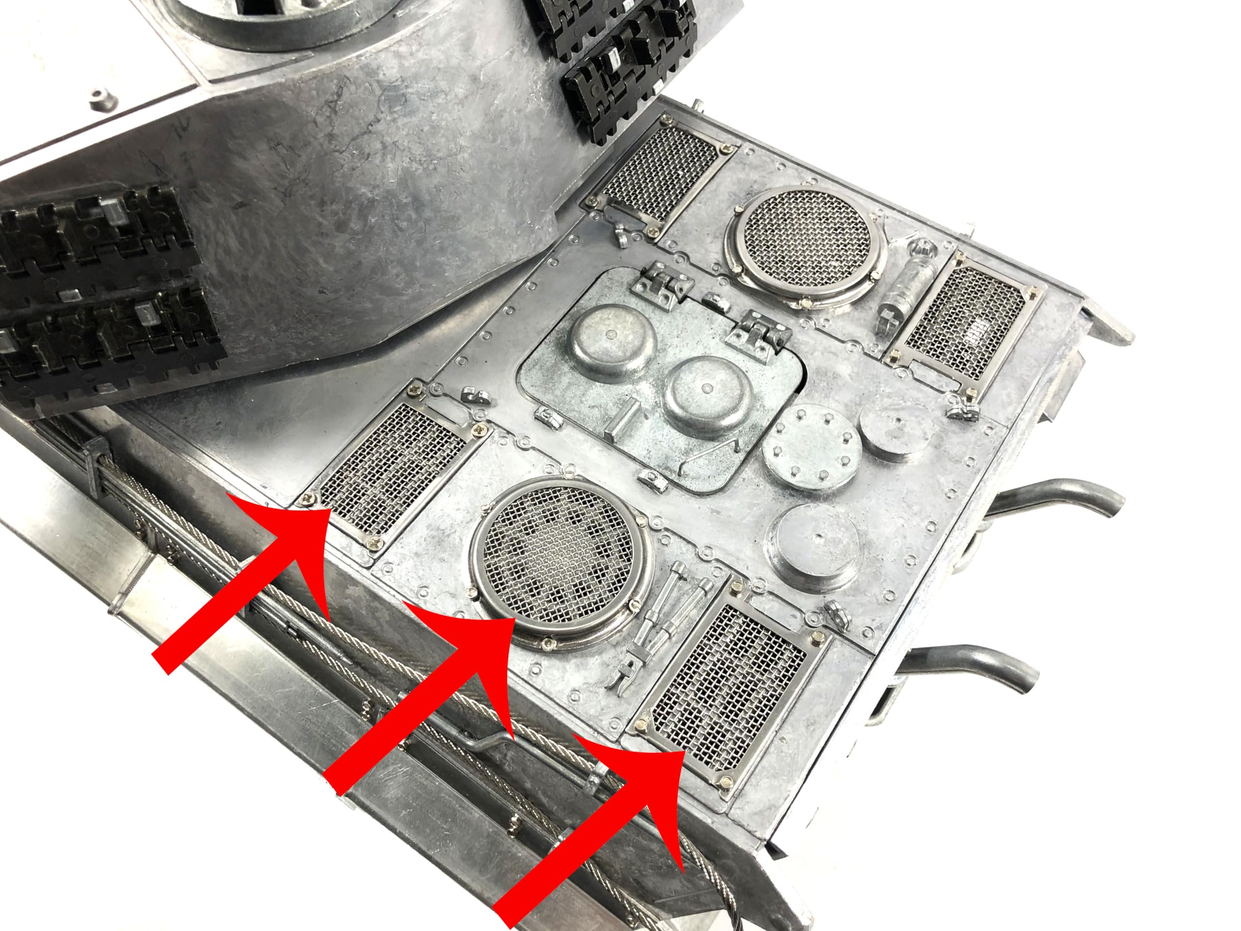 Mato 1:16 Metal King Tiger Tank Metal Rear Engine Deck-Grills