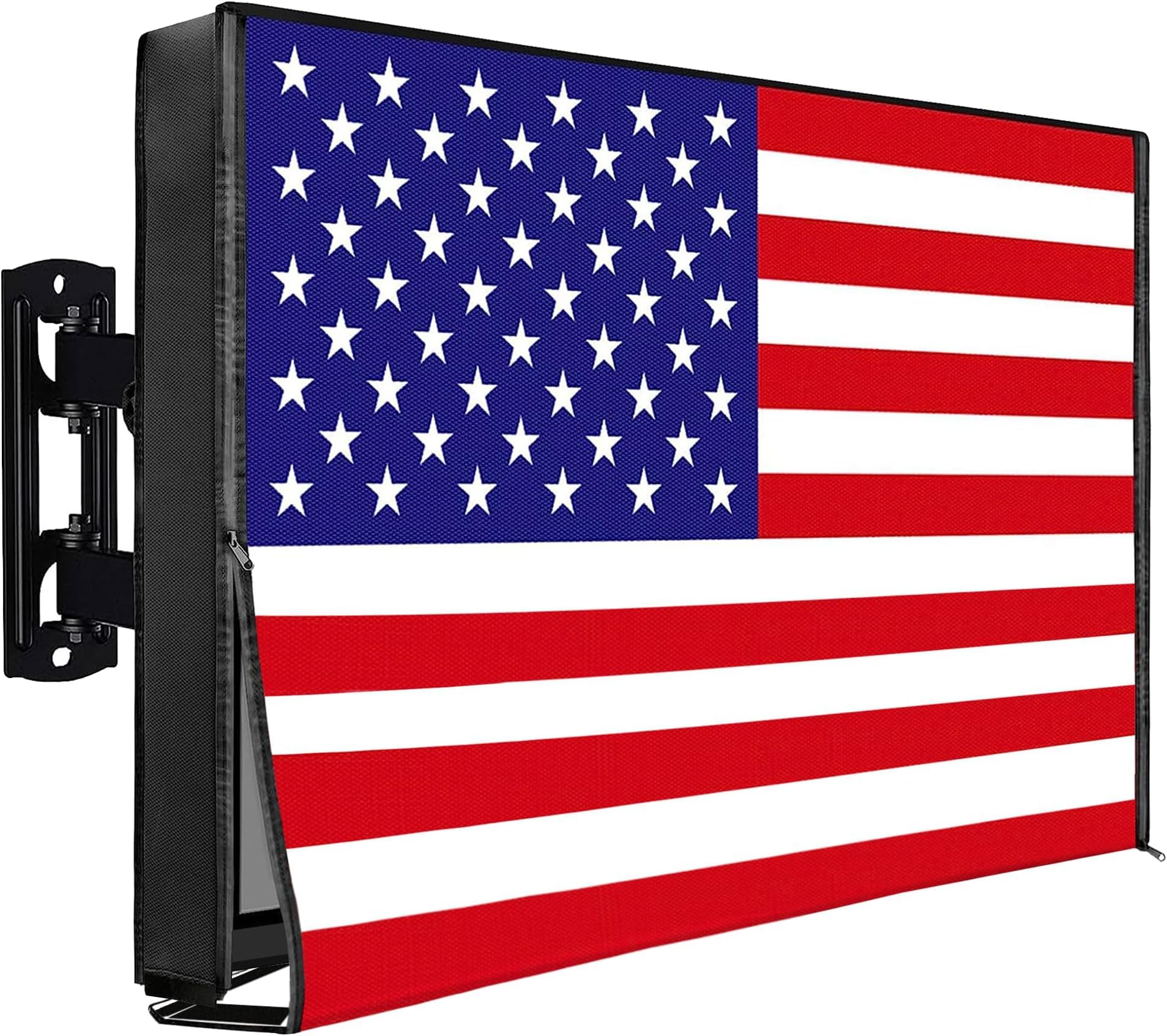 IC ICLOVER Outdoor TV Cover 70-75inch, with Waterproof Side Zipper -US Flag