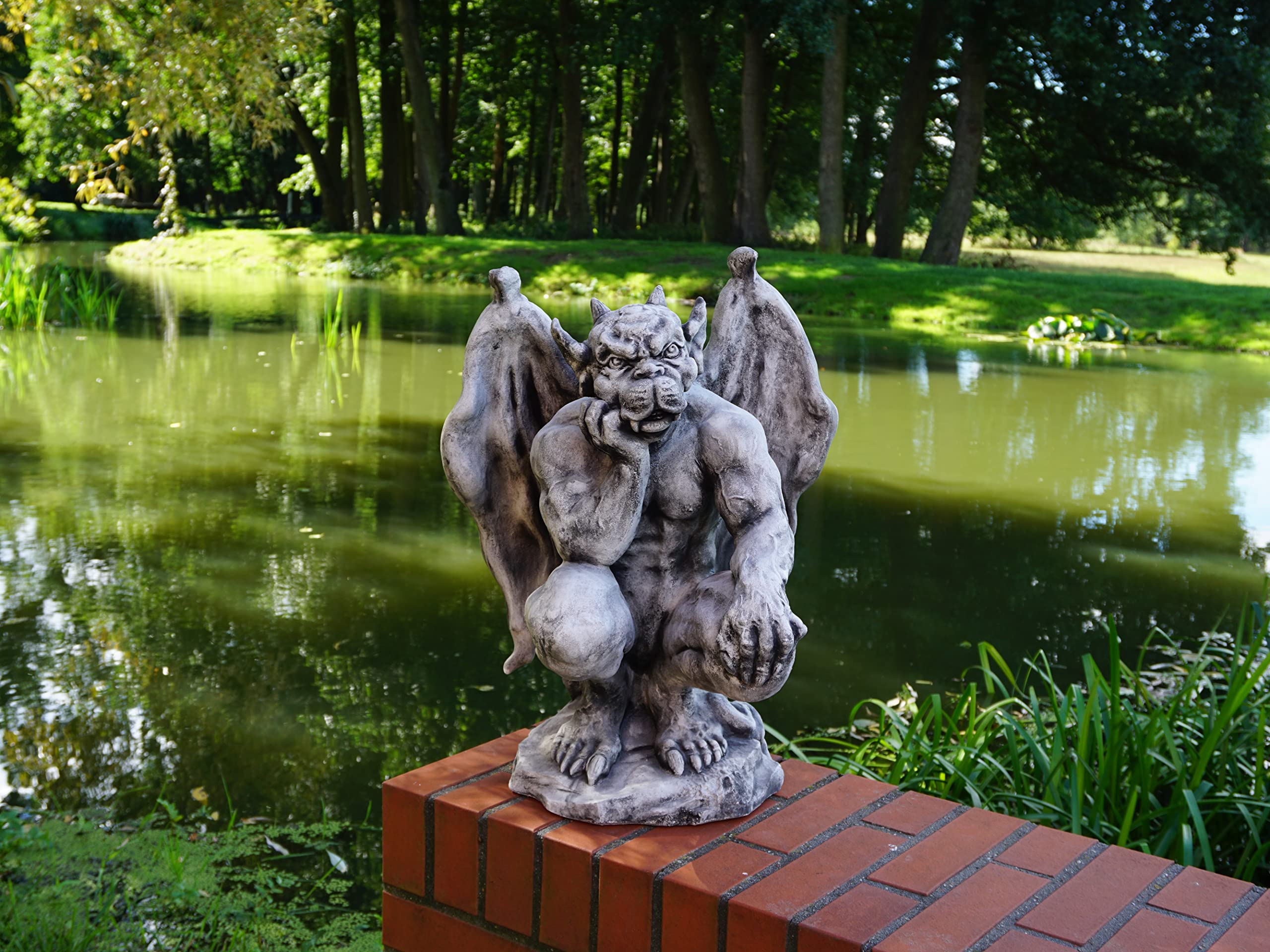gartendekoparadies.de Statue énorme Massive gargouille Gardien en Pierre reconstituée, résistant au Gel