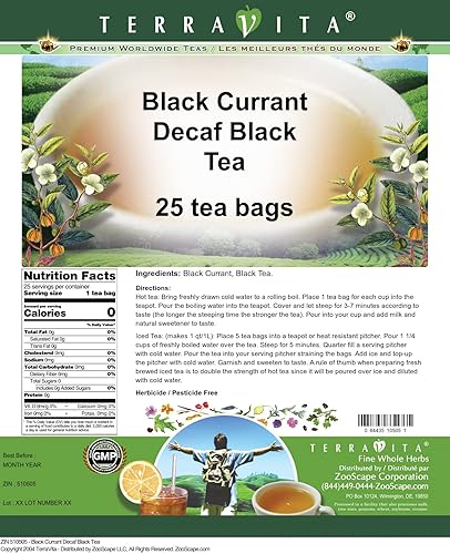 Miniatura 2 de Té negro descafeinado de grosella negra (25 bolsitas de té, ZIN 510505)