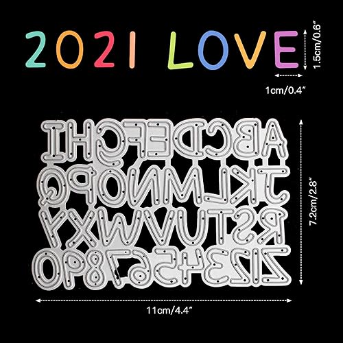 Miniatura 7 de Letras del alfabeto y números de 0 a 9 troqueles de corte de metal, plantillas troqueladas para hacer tarjetas, álbumes de recortes, grabado en