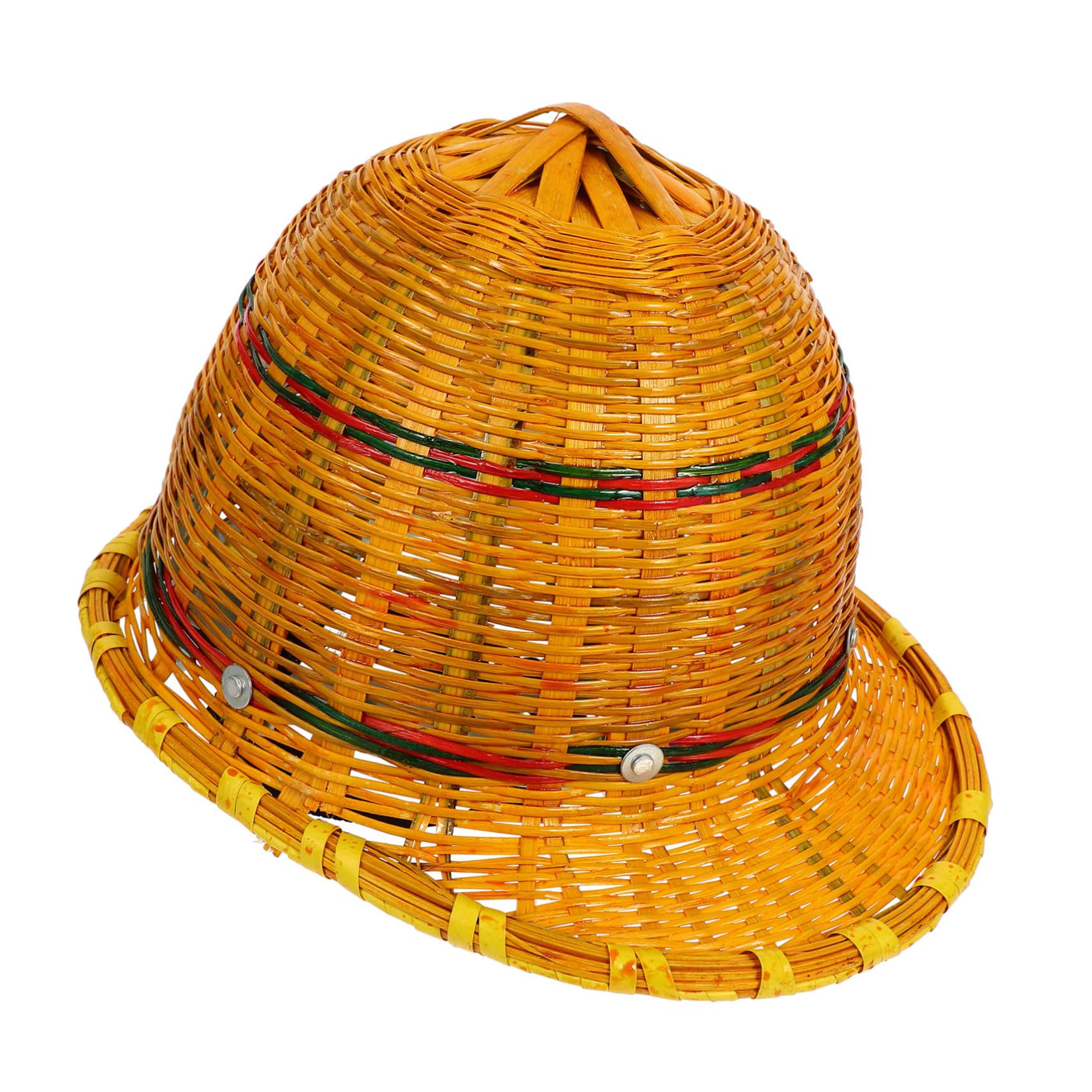 Mikikit Bamboo Woven Helmet Hard Hat Brim Shade Safety Construction Helmet Cooling Design