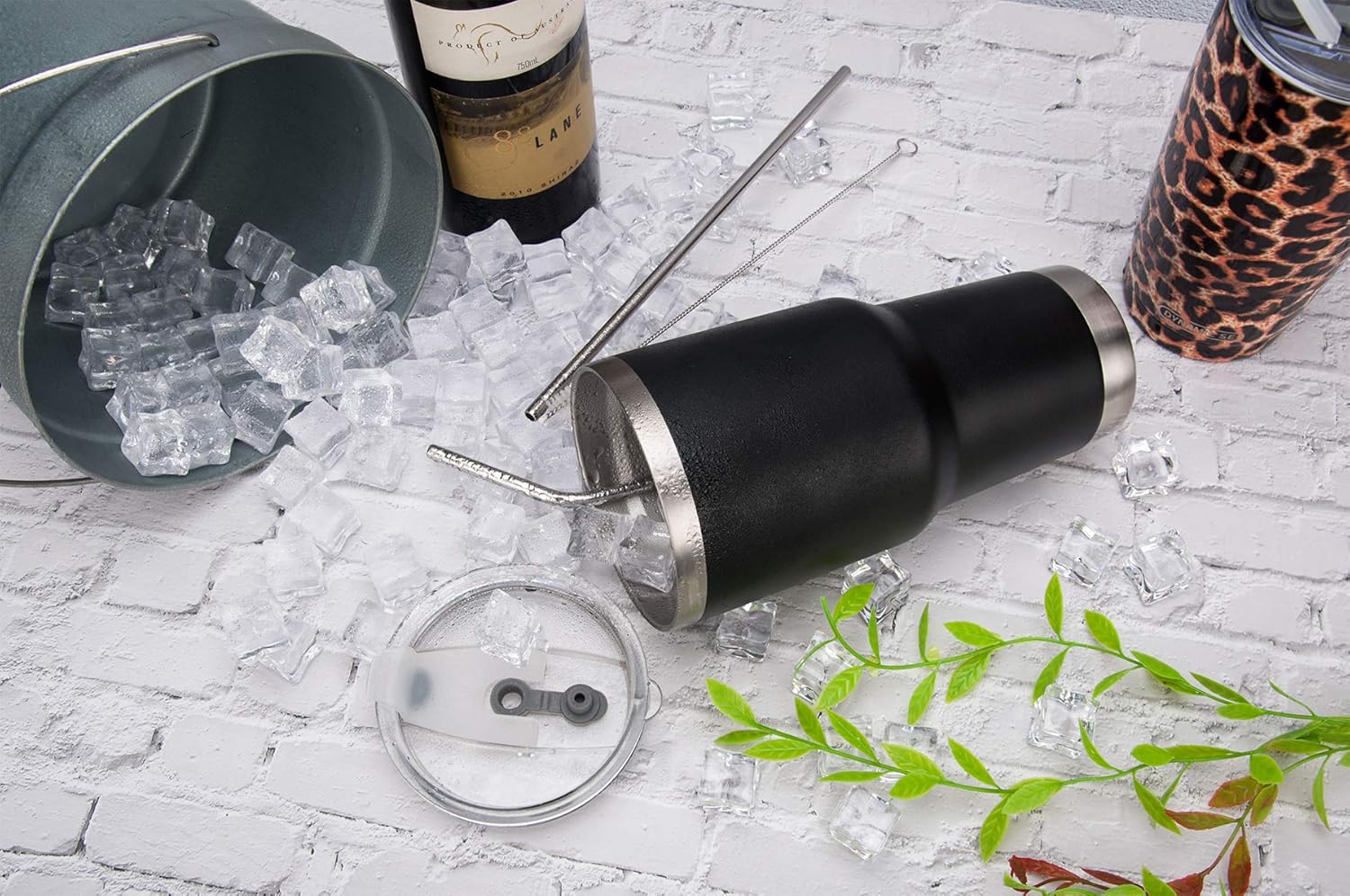 Onе-Dау Sаlе: Uр tо 80% оƒƒ DYNAMIC SE 30oz Black Tumbler Double Wall Stainless Steel Vacuum Insulated Travel Mug with Splash-Proof Lid Metal Straw and Brush Blасk Frіdау Sаlе 2022 DYNAMIC SE 30oz Black Tumbler Double Wall Stainless Steel Vacuum Insulated Travel Mug with Splash-Proof Lid Metal Straw and Brush