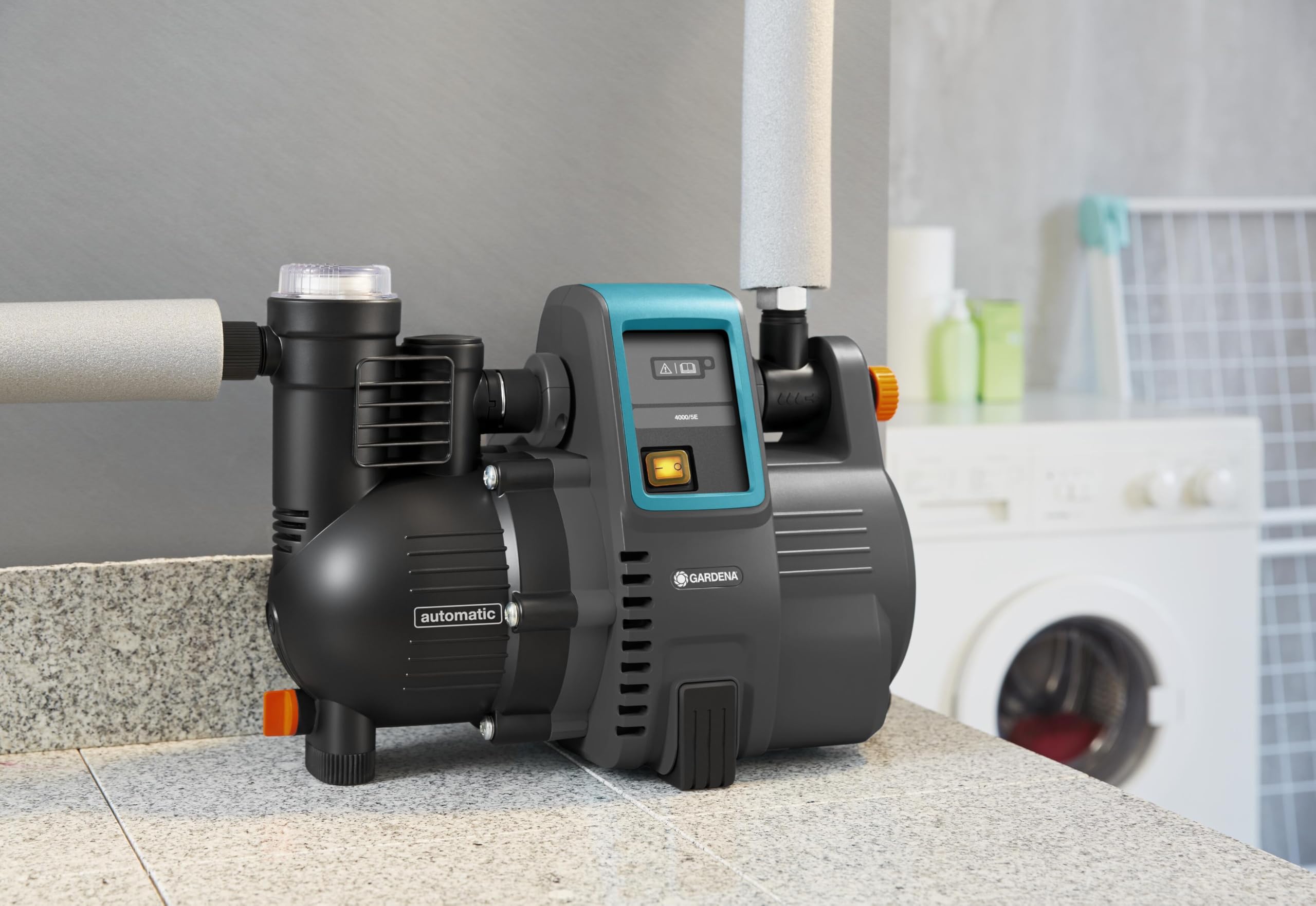 Gardena Hauswasserautomat 4000/5E: Energiesparende Hauswasser- und Bewässerungspumpe mit innovativer Technik, einfache Bedienung, Fördermenge 4000 l/h, geräuscharmer Betrieb (1758-20)