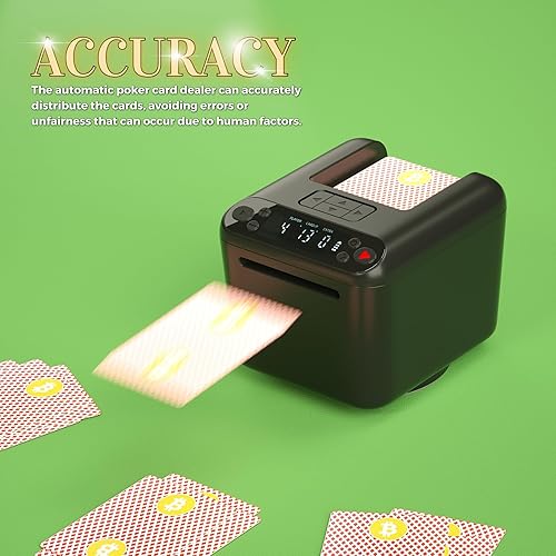 Miniatura 4 de Distribuidor automático de tarjetas, máquina distribuidora de tarjetas giratoria de 360° para UNO Casino Games 3 Decks Card Dealer, accesorios de