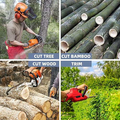 Miniatura 5 de Combo de Barra de Guía y Cadena de Motosierra de 12 Pulgadas - Paso de 38 LP, Calibre de 0.127 cm, 45 Eslabones de Transmisión, Cadena de Reemplazo