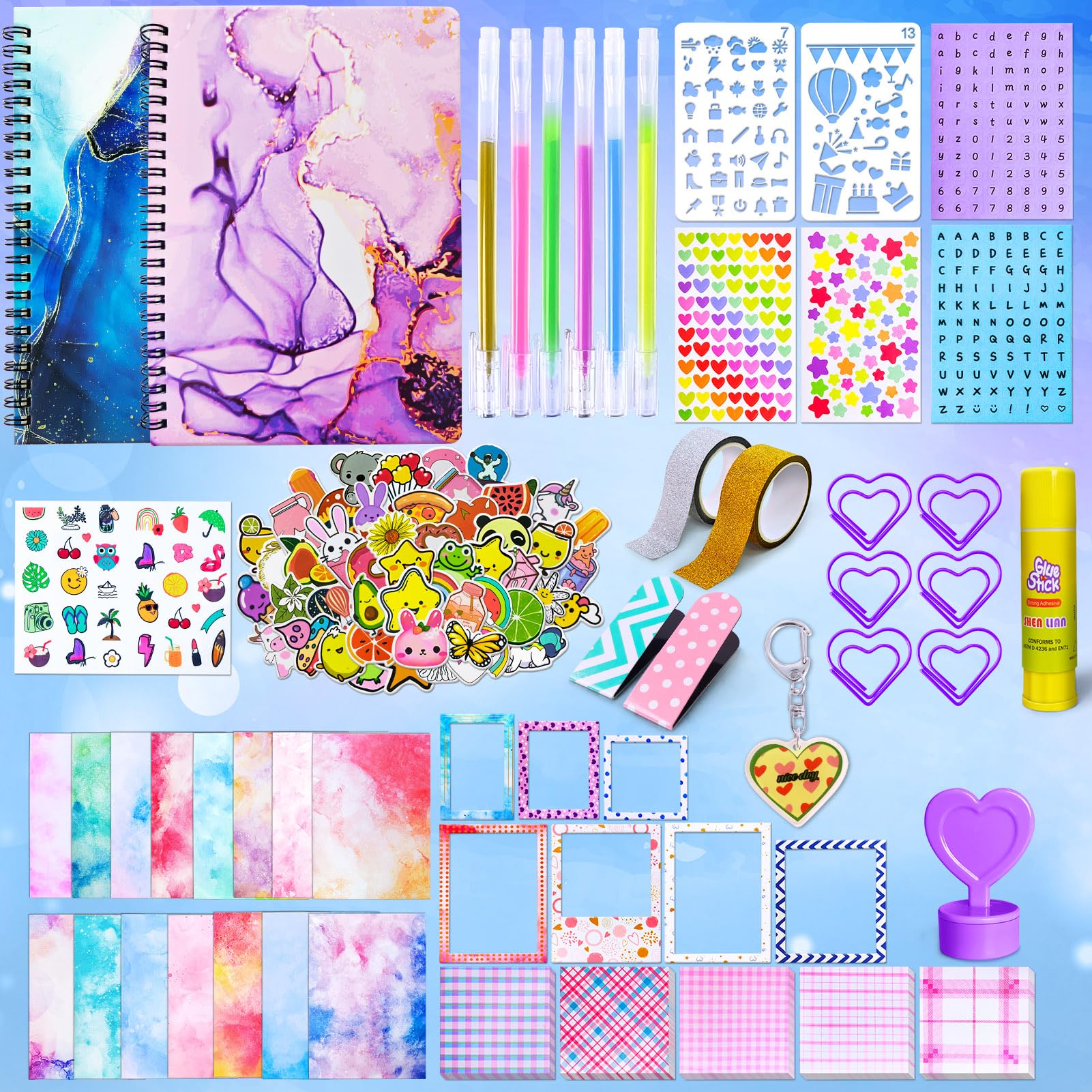 PATIFEED Kit Diario Fai Da Te per Ragazze, Confezione da 2 Set di Diari per Adolescenti, Forniture per Album e Diario per Età 8-14