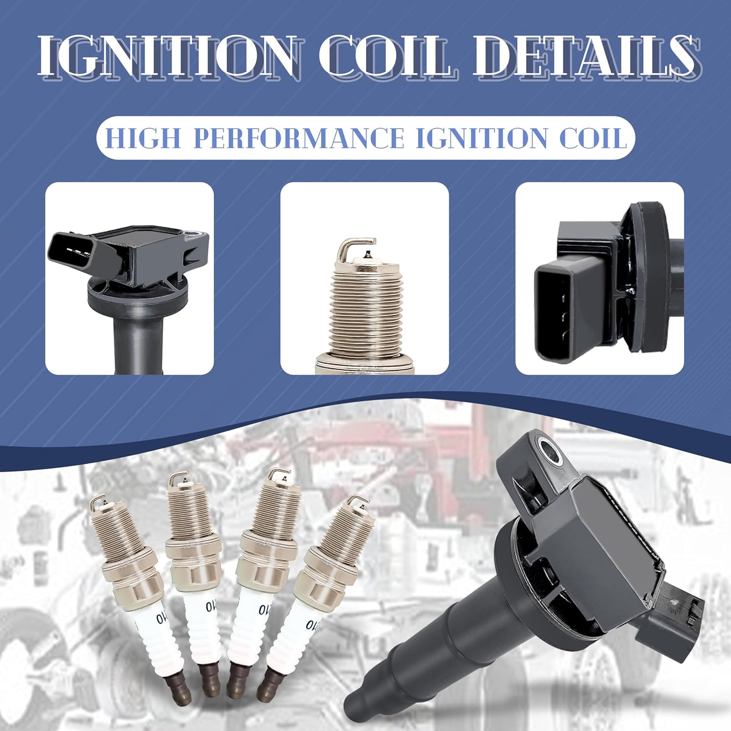 Ignition Coil UF333 Spark Plugs: Compatible with Toyota Camry Corolla Scion TC Matrix Highlander Rav4 2.4L 2002 2003 2004 2005 2006 2007 2008 2009-2012 Set of 4 Spark Plug & Coil packs