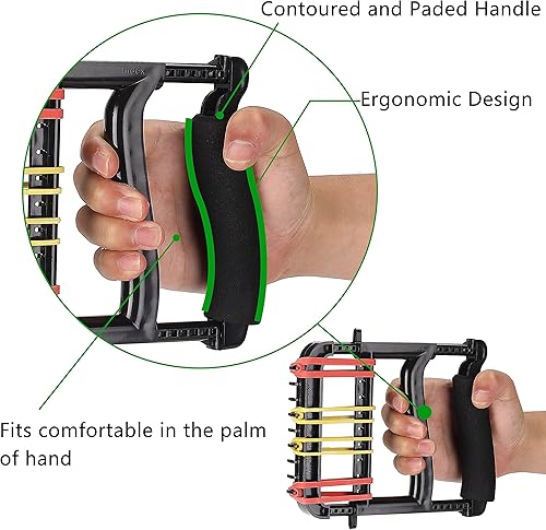 Miniatura 3 de Ejercitador de manos, ejercitador de dedos y fortalecedor de manos para terapia de manos, dedos, muñeca, antebrazos y pulgares, negro