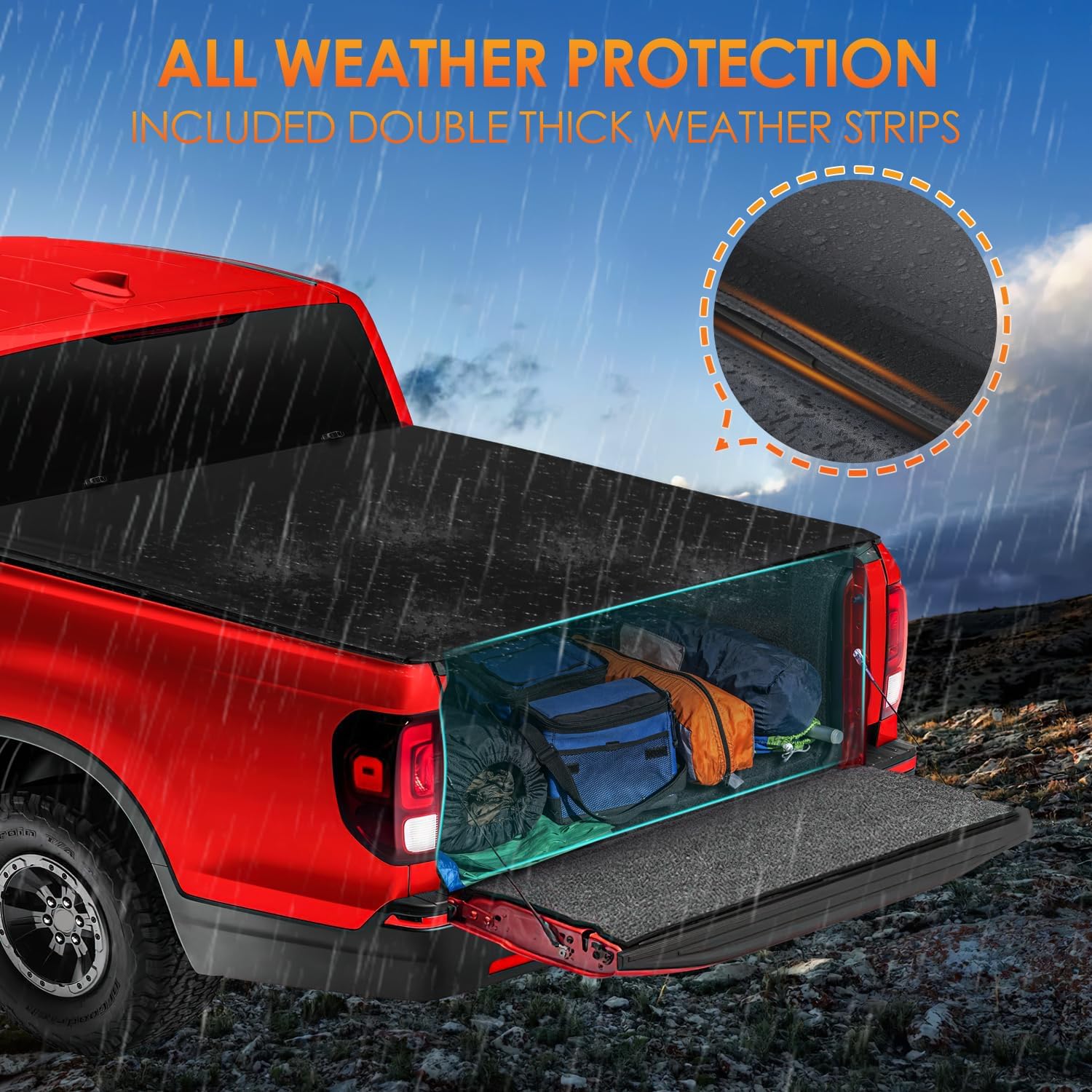 Nilight Soft Roll-Up Tonneau Cover Compatible with Honda Ridgeline 2017-2026, 5ft Truck Bed Cover