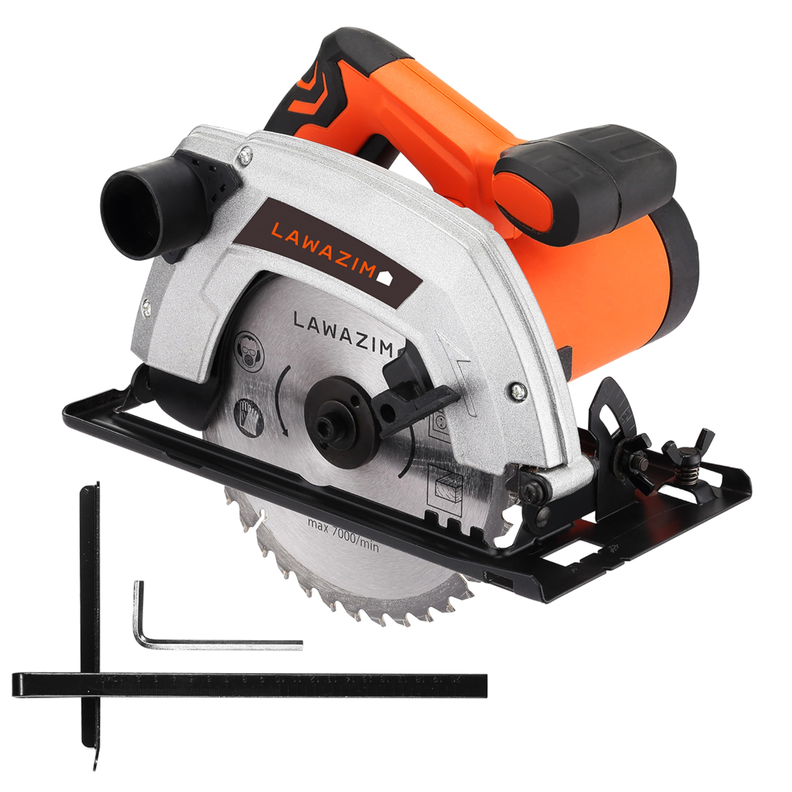 Lawazim Circular Saw-1400W- Precision Cutting High-Power Long Cord Bench Table Saw with Anti-Vibration System and Overload Protection-for Home Improvement Woodwork Metalwork Workshops and Construction