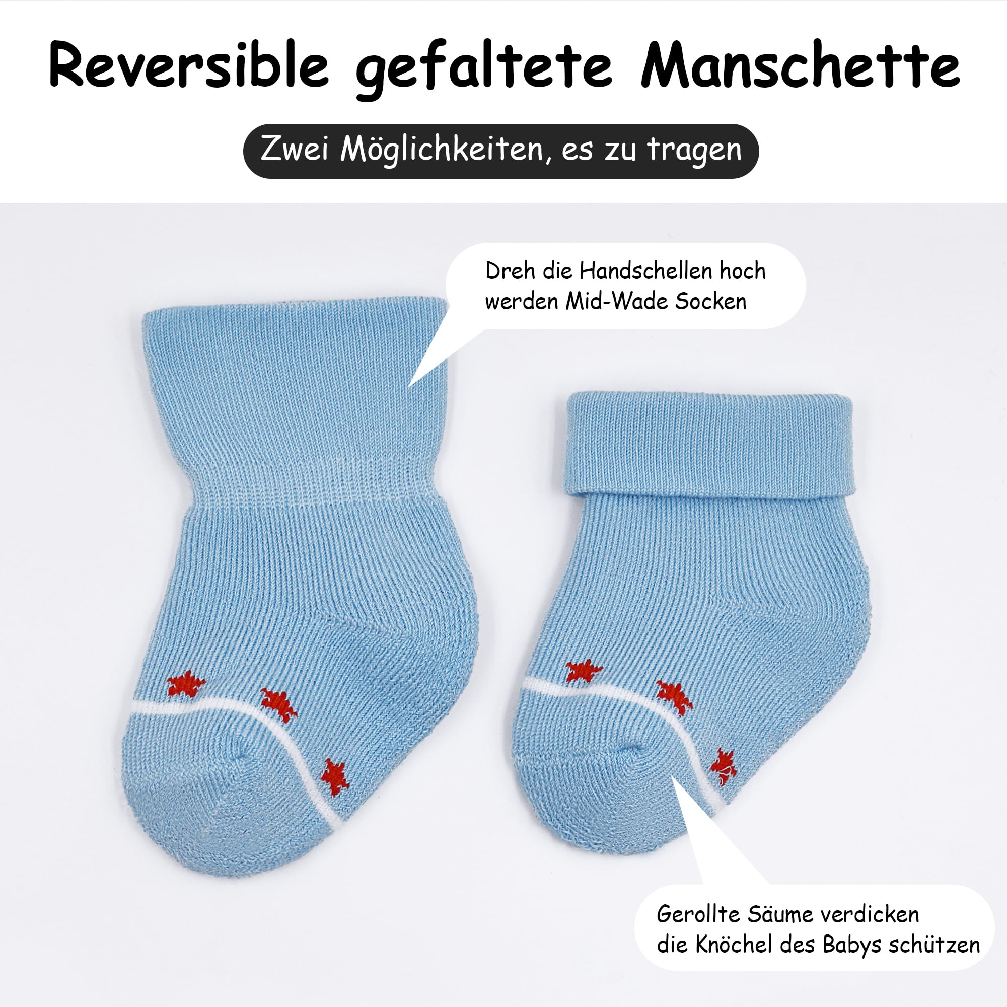 ZERULETS Kinder Baby Socken für Jungen und Mädchen - 12 Paare Dicke Winter Socken für Neugeborene und Babys 0-36 Monate