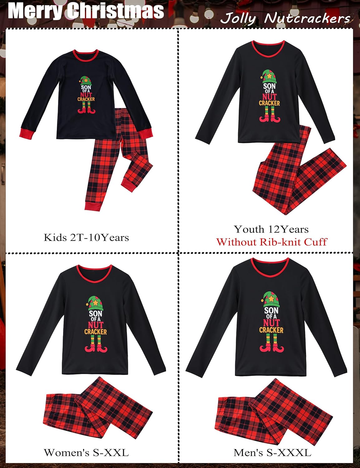 SUNNYBUY Christmas Pajamas Matching Sets, Holiday Family PJS Xmas Jammies for Couples - Image 5