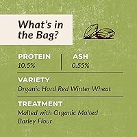 Vista 3 de Harina de hornear blanca 100% orgánica sin blanquear para todo uso - 10 libras