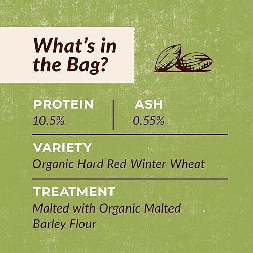 Miniatura 3 de Harina de hornear blanca 100% orgánica sin blanquear para todo uso - 10 libras