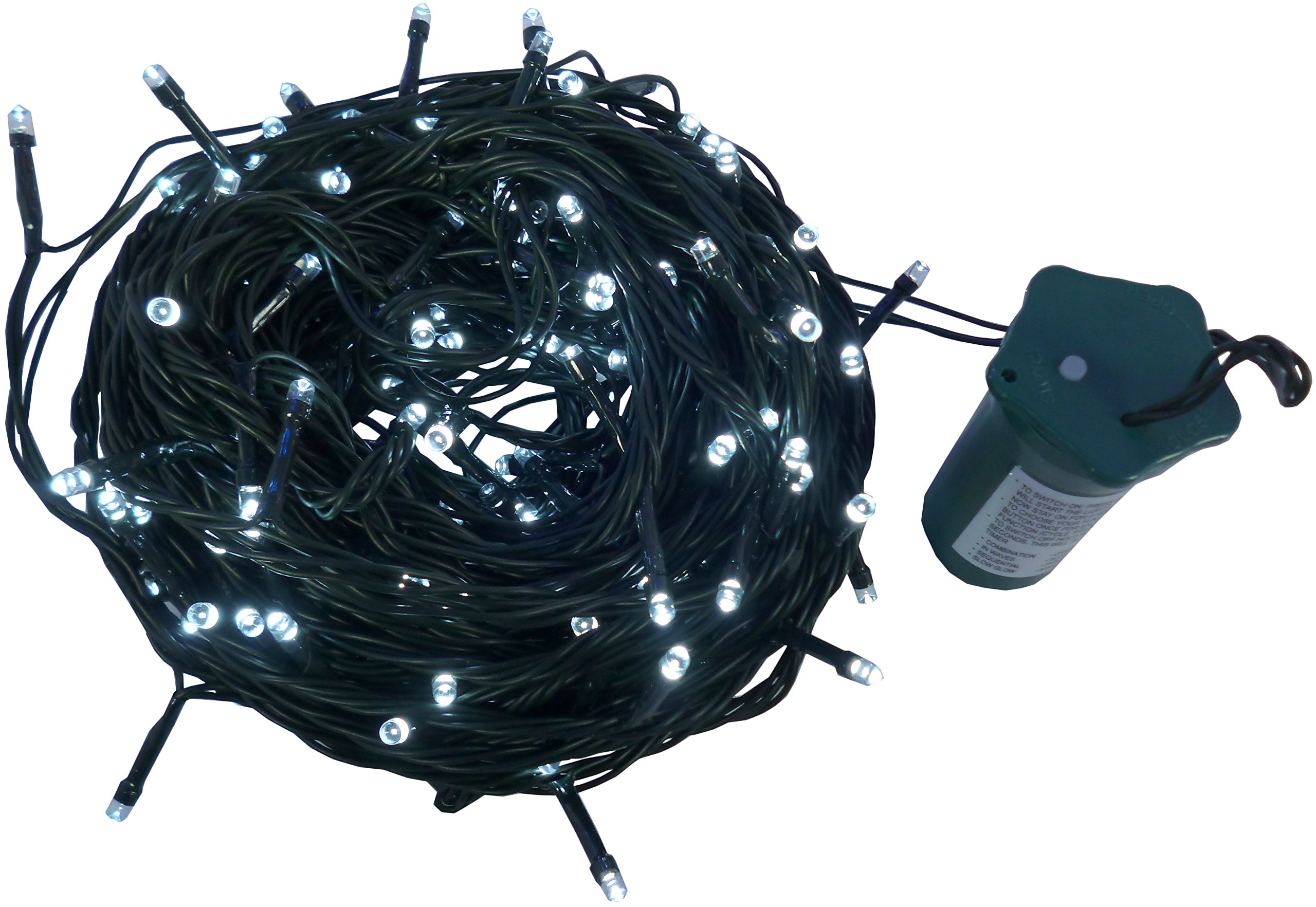 Christmas Concepts® 200 White Battery Operated LED Lights With Built In Battery Box - 20M Length - Indoor/Outdoor Use - Garden/Party Lights.