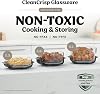 Ninja CRISPi PRO XL Glass Air Fryer, 5 Preset Cooking Functions, Includes 5.7L and 2.3L CleanCrisp Glassware Cooking Containers and Storage Lids, Stone Gold AS090UKSD