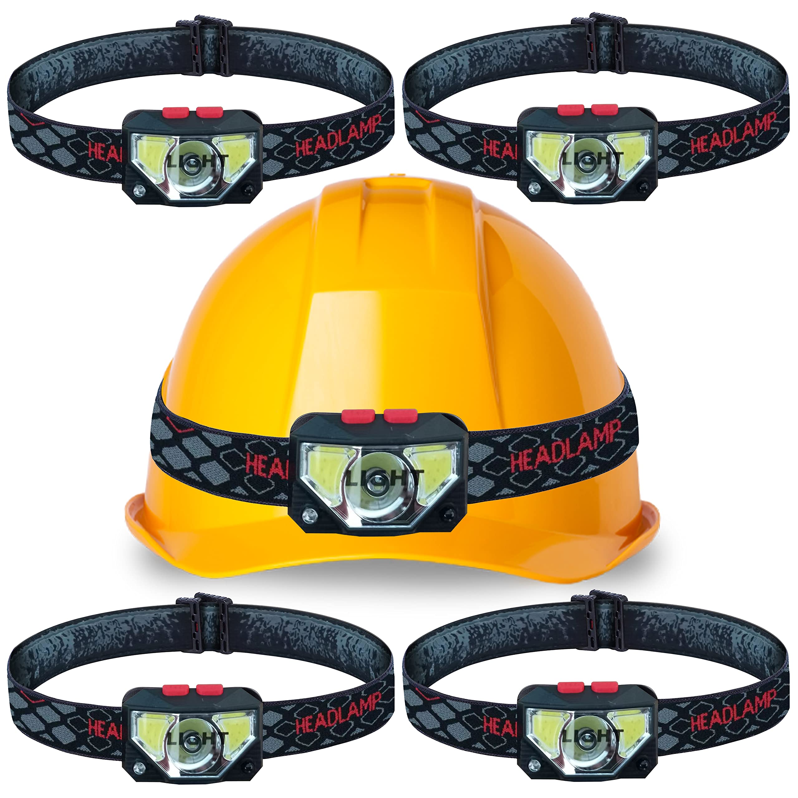 Skywin Hard Hat Light 3 Pack - Rechargeable LED Headlamp For Helmets