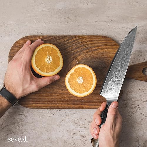 Miniatura 7 de Cuchillo de cocina de Damasco, 67 capas de acero de damasco, juego de cuchillos de chef profesionales de 13 pulgadas para cocina, mango ergonómico