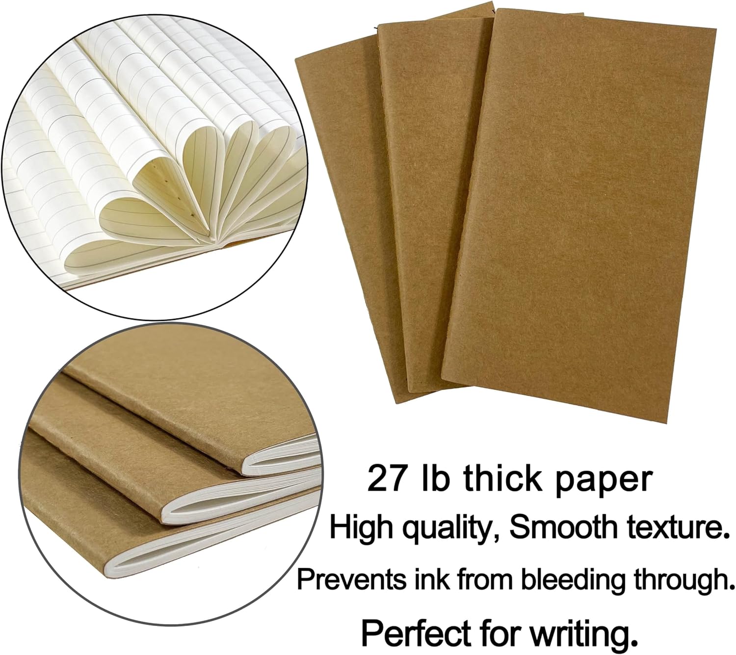 Travelers Notebook Inserts Jan 2026 - Jun 2027, Travelers Notebook Calendar, Weekly and Monthly Planner, Regular Size TN Journal, 8.3 x 4.25 inches, Set of 3 - Image 3