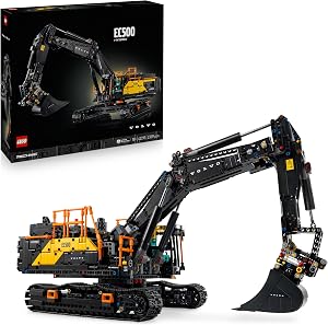 LEGO Technic Volvo EC500 Hybrid-Bagger – Spielzeug Automodell mit Motor für Erwachsene mit beweglichem Ausleger, Kettenantrieb sowie austauschbarem Hammer und Schaufel – Geschenkidee – 42215