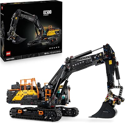 LEGO Technic Volvo EC500 Hybrid-Bagger – Spielzeug Automodell mit Motor für Erwachsene mit beweglichem Ausleger, Kettenantrieb sowie austauschbarem Hammer und Schaufel – Geschenkidee – 42215