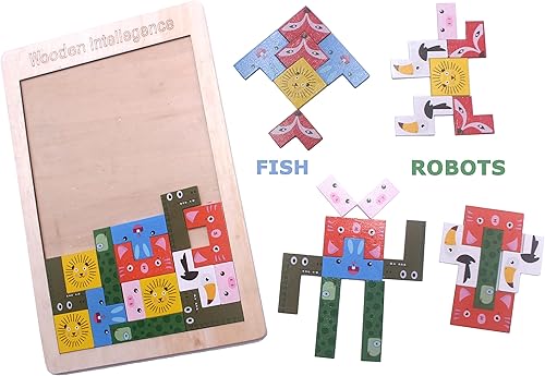 Miniatura 3 de Wooden Blocks Puzzle Jigsaw Intelligence Brain Teasers Toy Logic Game STEM Educational Gift Colorful 3D Russian Blocks Game for Children, Set of