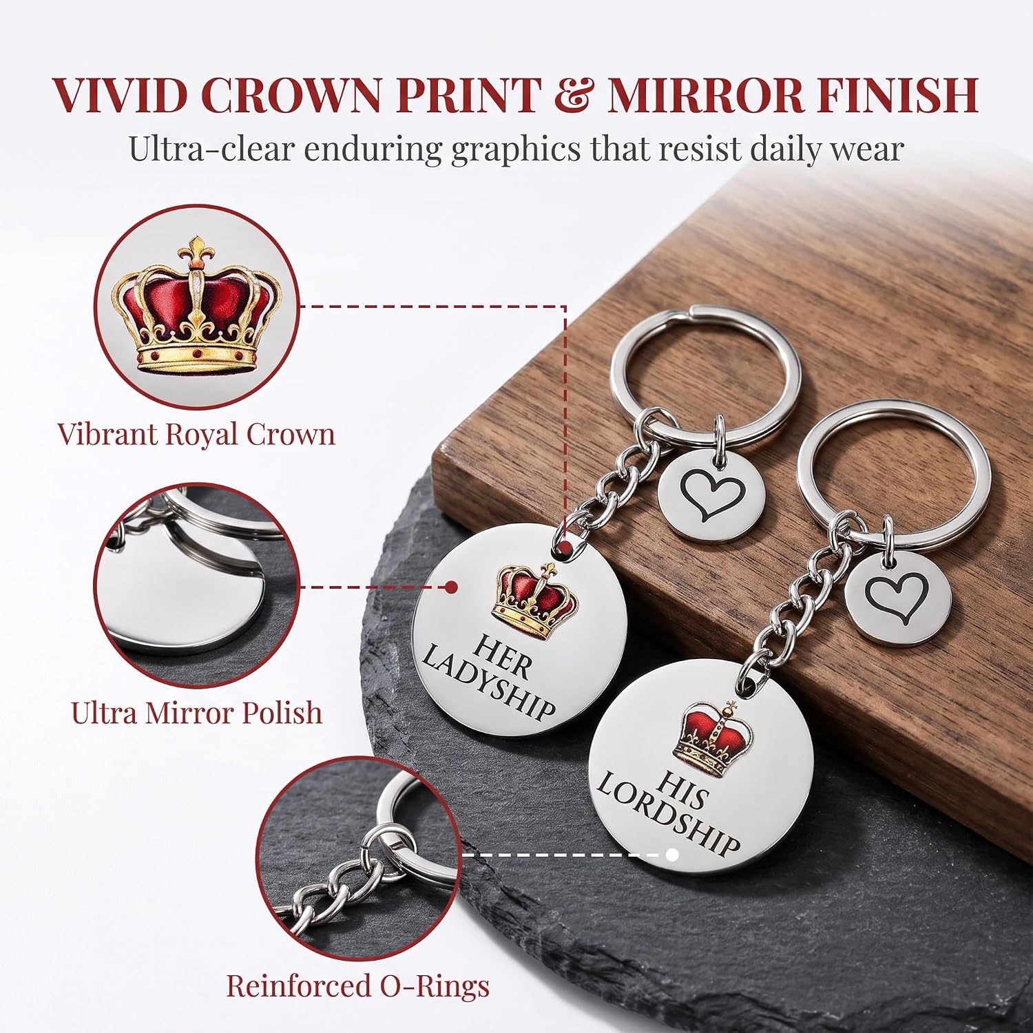 2 Pcs Christmas Gift, Couples Anniversary Keyring, Boss Gift image 2