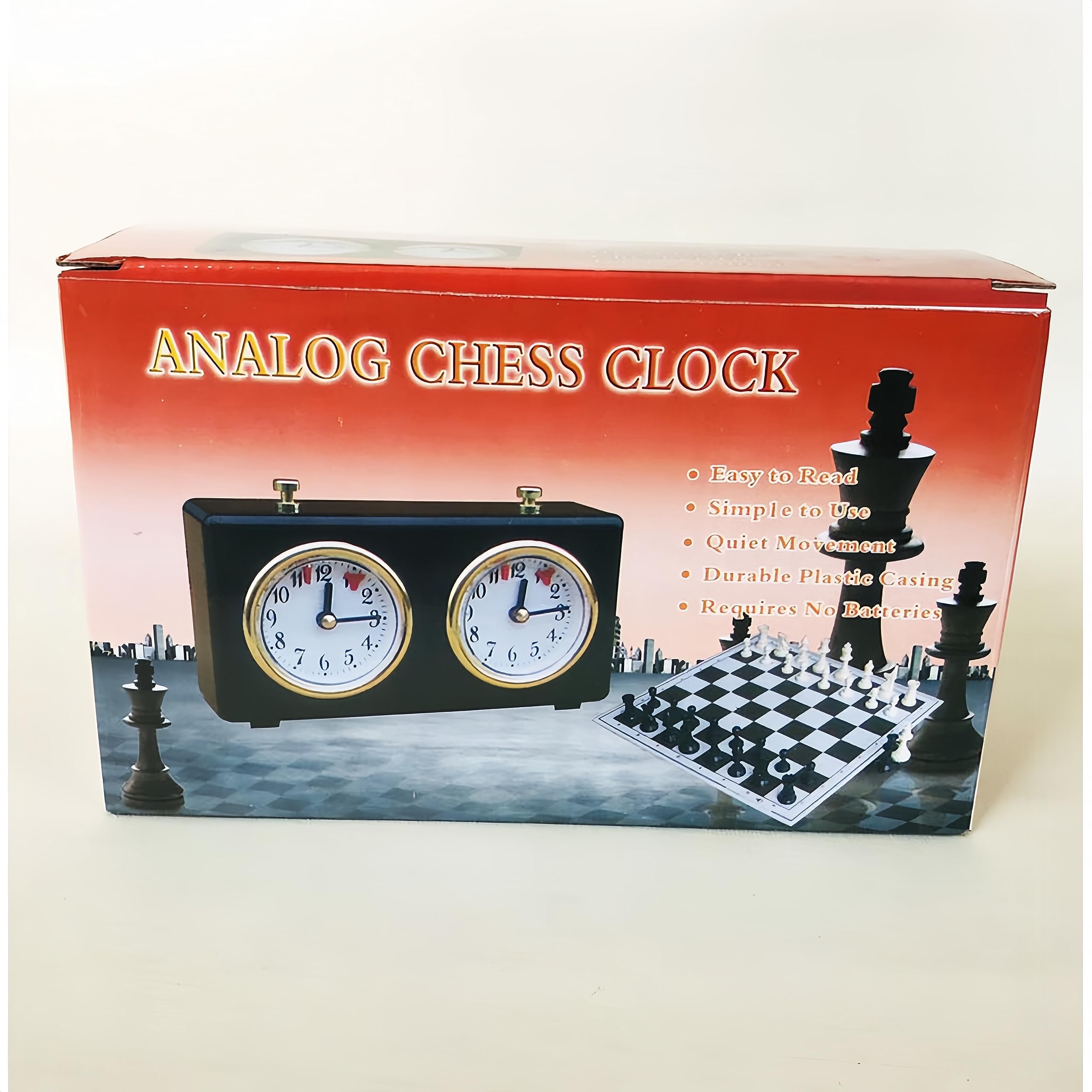 Schach Timer, Professionelle Schachuhr Spiel Timer Analog Uhr Schach Timer I-GO Count Up Count Down Timer, Internationale Schachuhr Keine Batterie benötigt (Schwarz)