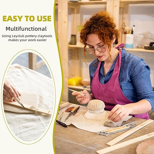 Miniatura 5 de 10 guías de barro de cerámica, herramienta de arcilla, rodillo de arcilla de 5 tamaños para grosor de arcilla preciso, herramientas de cerámica