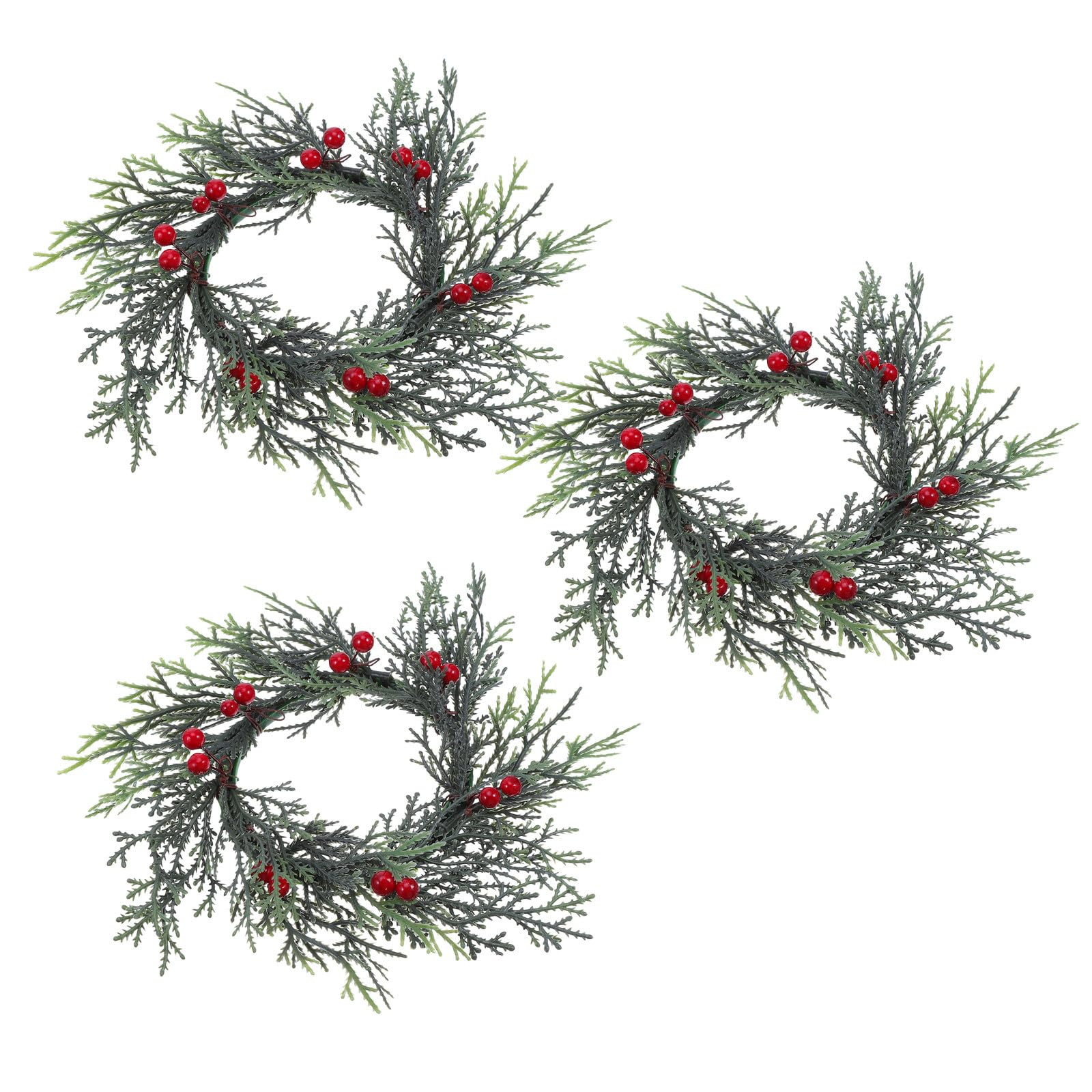 TOYANDONA 15 Stück Kiefernnadelkranz Kerzenhalter aus PVC für Weihnachten