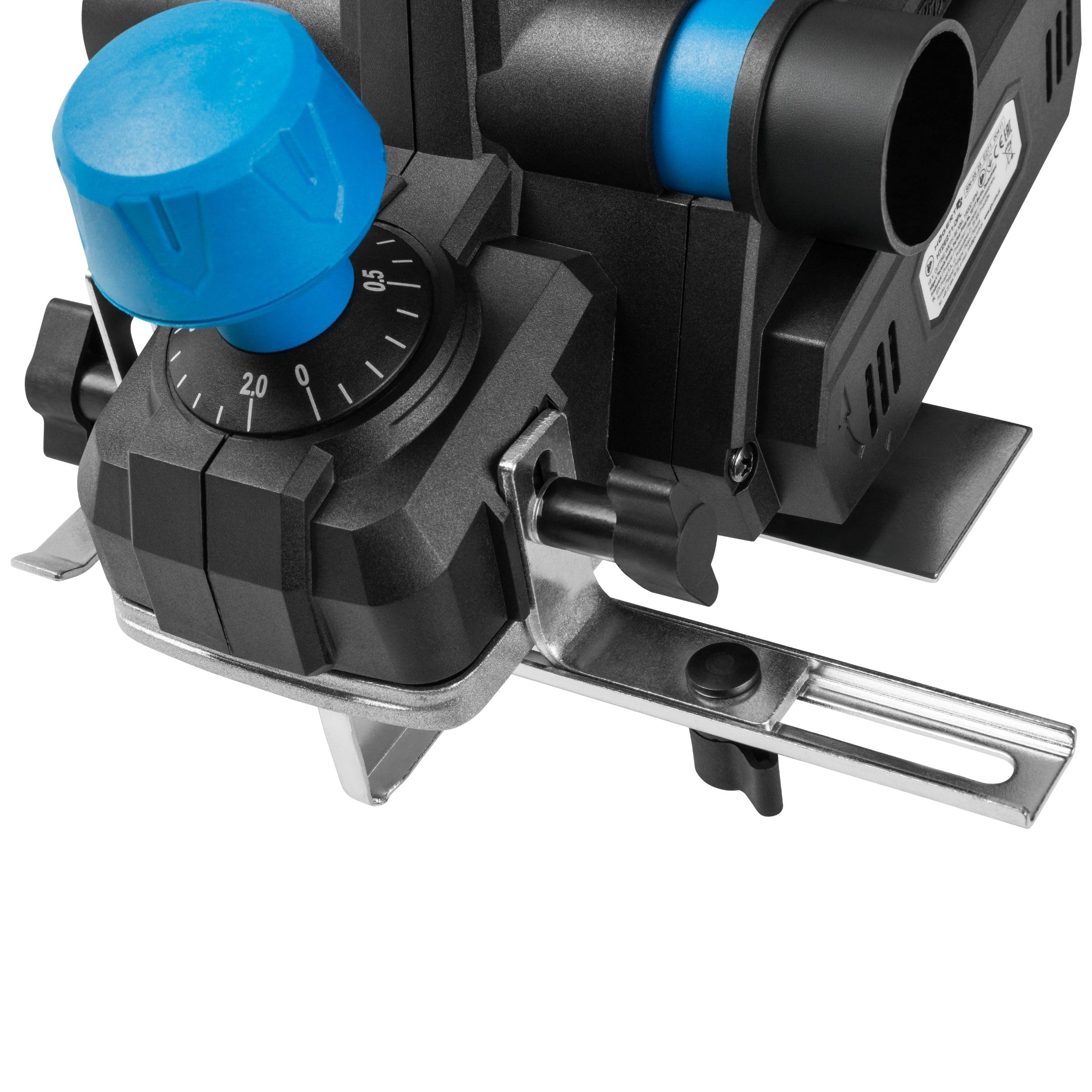 HÖGERT TECHNIK Cepillo Eléctrico a Batería 18V OneAccuSystem, motor sin escobillas, 82 mm de ancho, 16000 RPM, suela de aluminio, inalámbrico para carpintería, sin batería