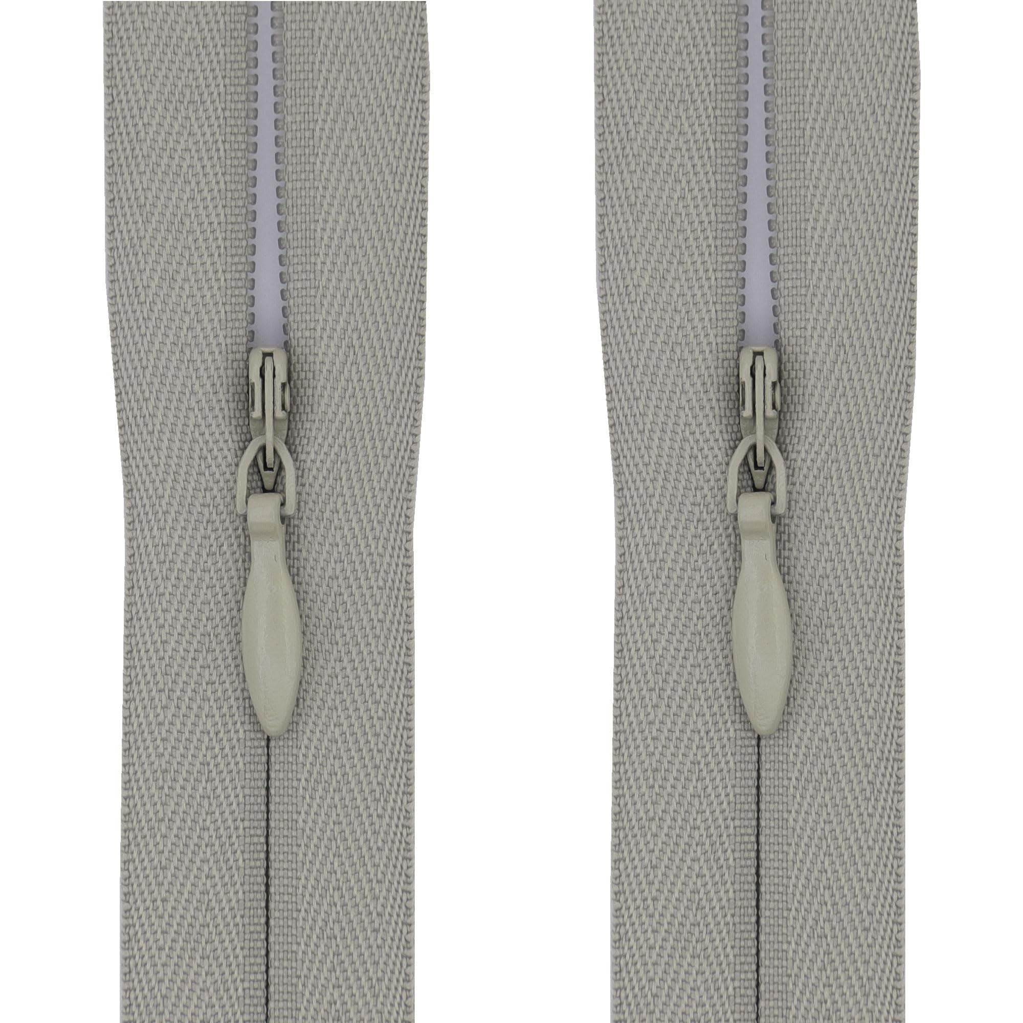#3 Invisible Zips, 2 Pack, 20 Inch, Stone Grey
