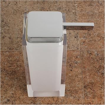 Gedy Rainbow Square Countertop Soap Dispenser, White