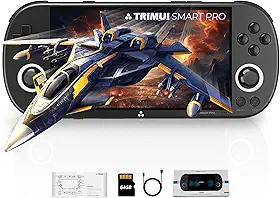 Trimui Smart Pro Handheld Game Console, Retro Hand Held Video Gaming Consoles with 64G/256G TF Card, 5 inch Screen Portable - Black 64GB