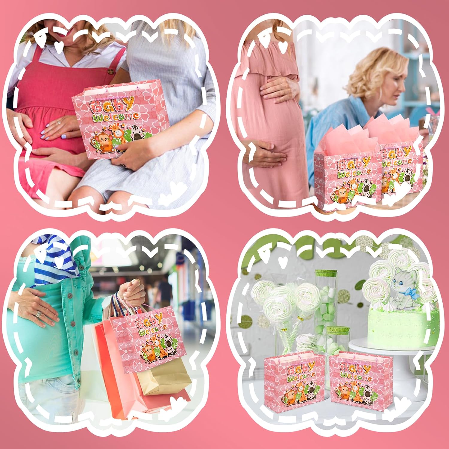 Giiffu Bolsas De Regalo Extra Grandes De 15 Pulgadas Para Fiesta De Cumpleaños Con Tarjeta Y Papel De Seda Paquete De 3 Rosa Amarillo Azul