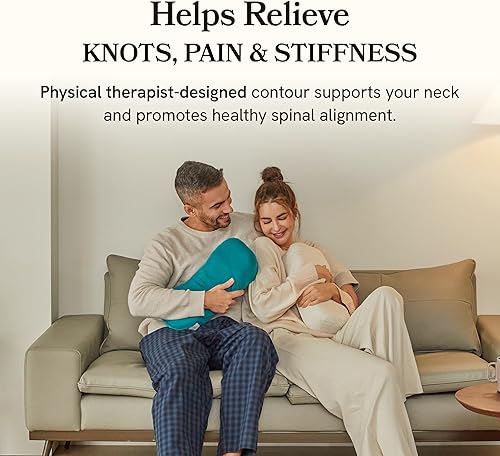 Miniatura 2 de Kanuda Almohada de viaje (azul escandia) Almohada ortopédica cervical para viajes, soporte ergonómico firme de espuma viscoelástica con terapia CV4