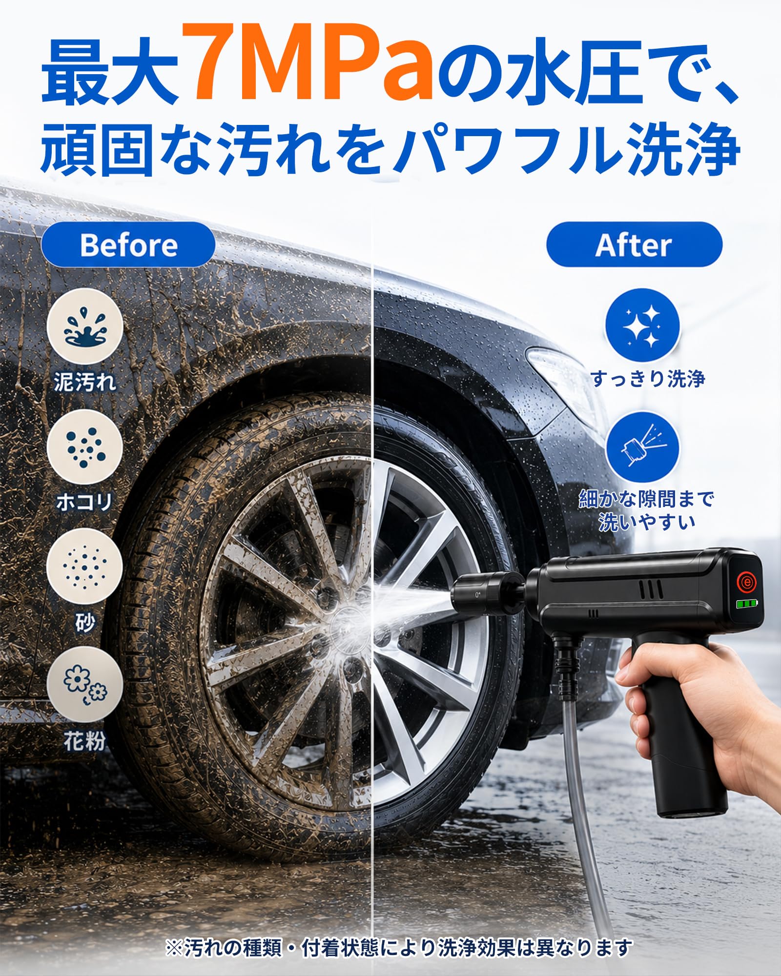 Amazon | Guranko 高圧洗浄機 ハンディ コードレス USB充電 水道接続