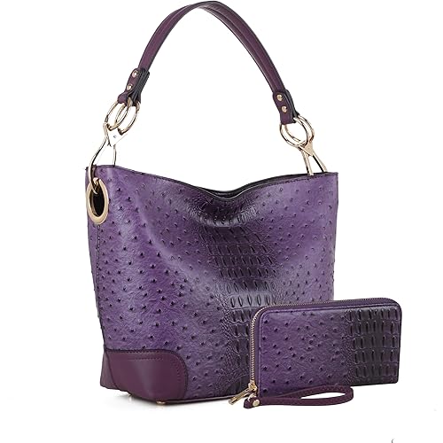 MKF Set Hobo Bag for Women & Wristlet Wallet – PU Leather Designer Handbag Purse – Shoulder Strap Lady Fashion