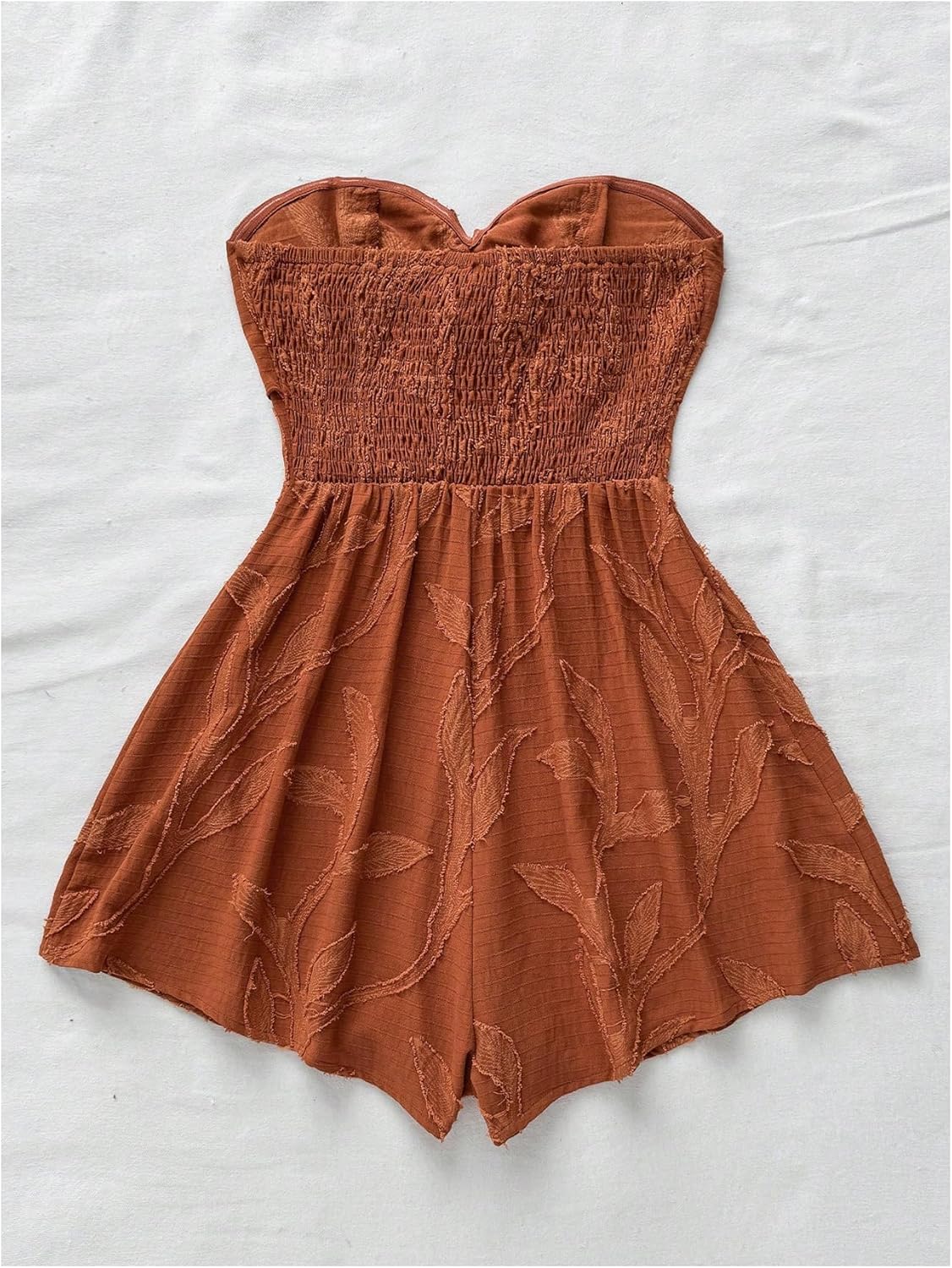 SOLY HUX Women's Summer Strapless Tube Romper Tie Knot Front Sleeveless Boho Short Jumpsuit - Image 2