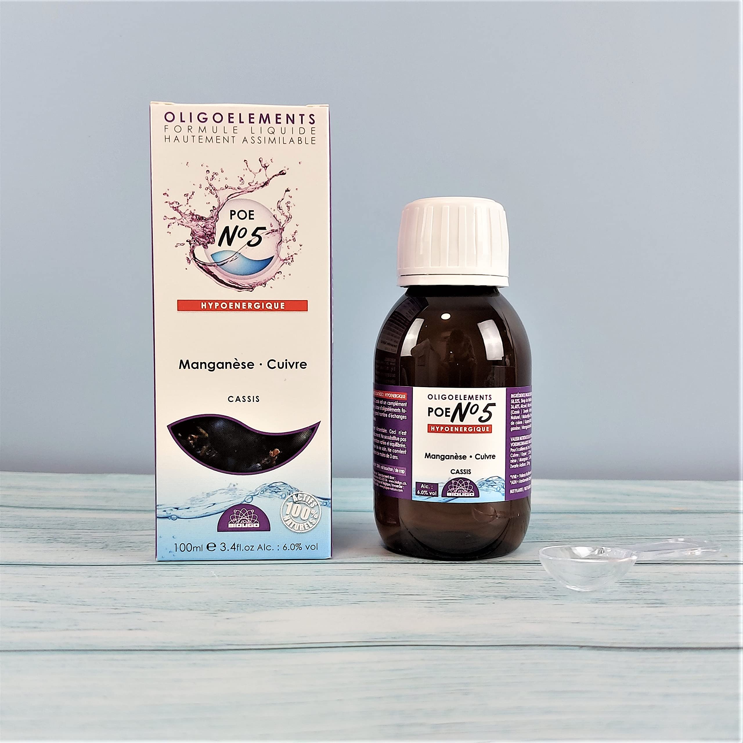 Préparation en oligoéléments - POE N°5 - Cassis - Manganèse, Cuivre - Allergies - Bioligo - 100 ml