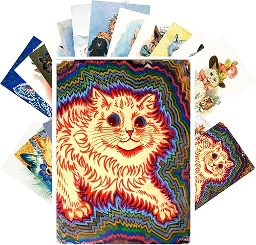 Miniatura 7 de PIXILUV Tarjetas postales vintage (24 piezas de 4 x 6 pulgadas cada una) Secret Life of Cats Tarjetas de felicitación retro, reimpresión
