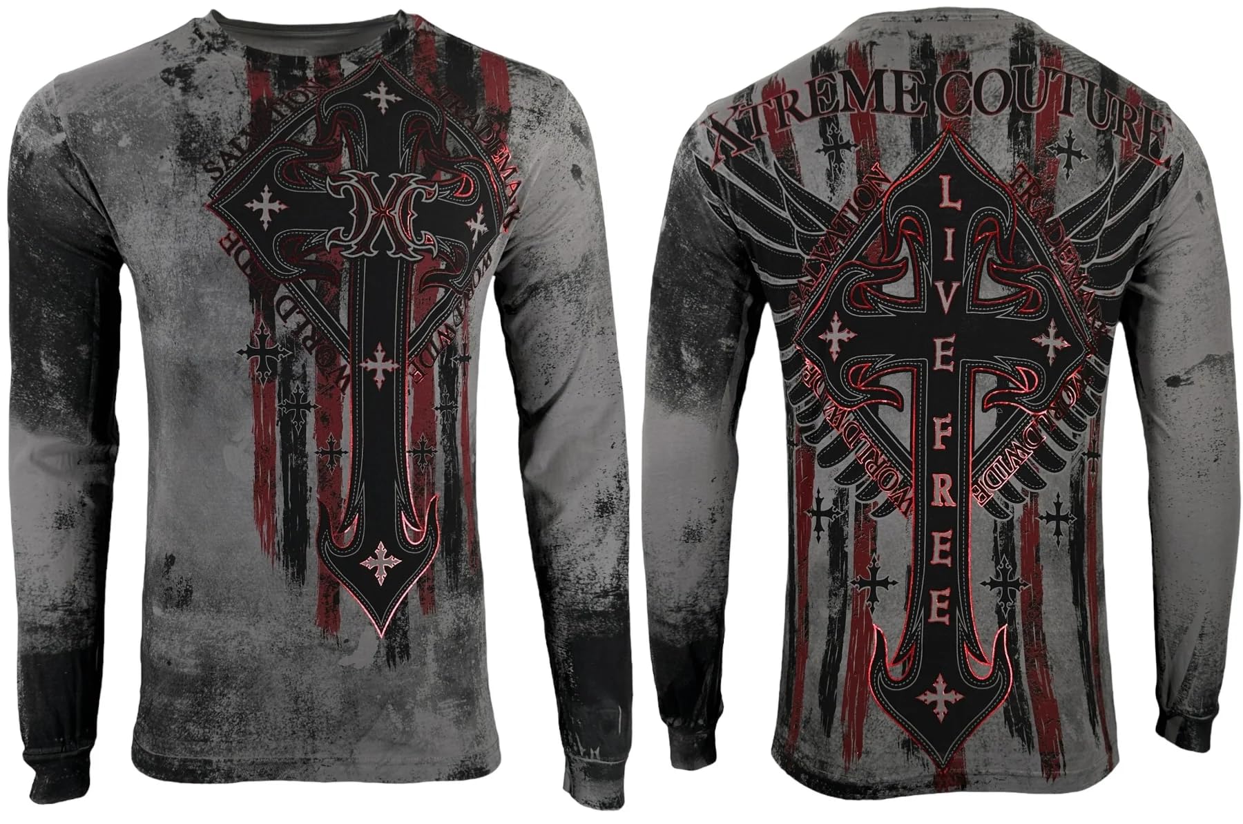 Xtreme Coutureby Affliction Men's Long Sleeve T-Shirt Liberty Crusade