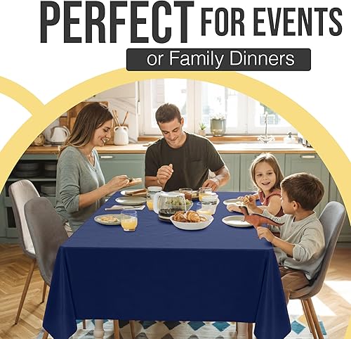 Miniatura 5 de Party Solids - Mantel rectangular de plástico de alta calidad, 66% más grueso, 0.5 mil, paquete de 12 manteles desechables color azul marino de 54 x