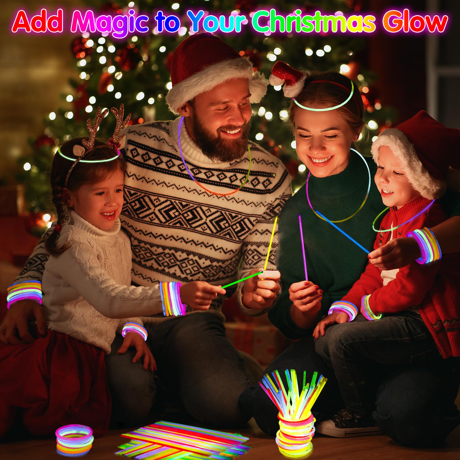 MOSSNDAR Braccialetti Luminosi Fluorescenti 232 Pezzi, Starlight Fluo Party Festa Gadget Compleanno Bambini kit per Fare Braccialetti, Neon Decorazione per Compleanno Matrimonio Halloween Natale