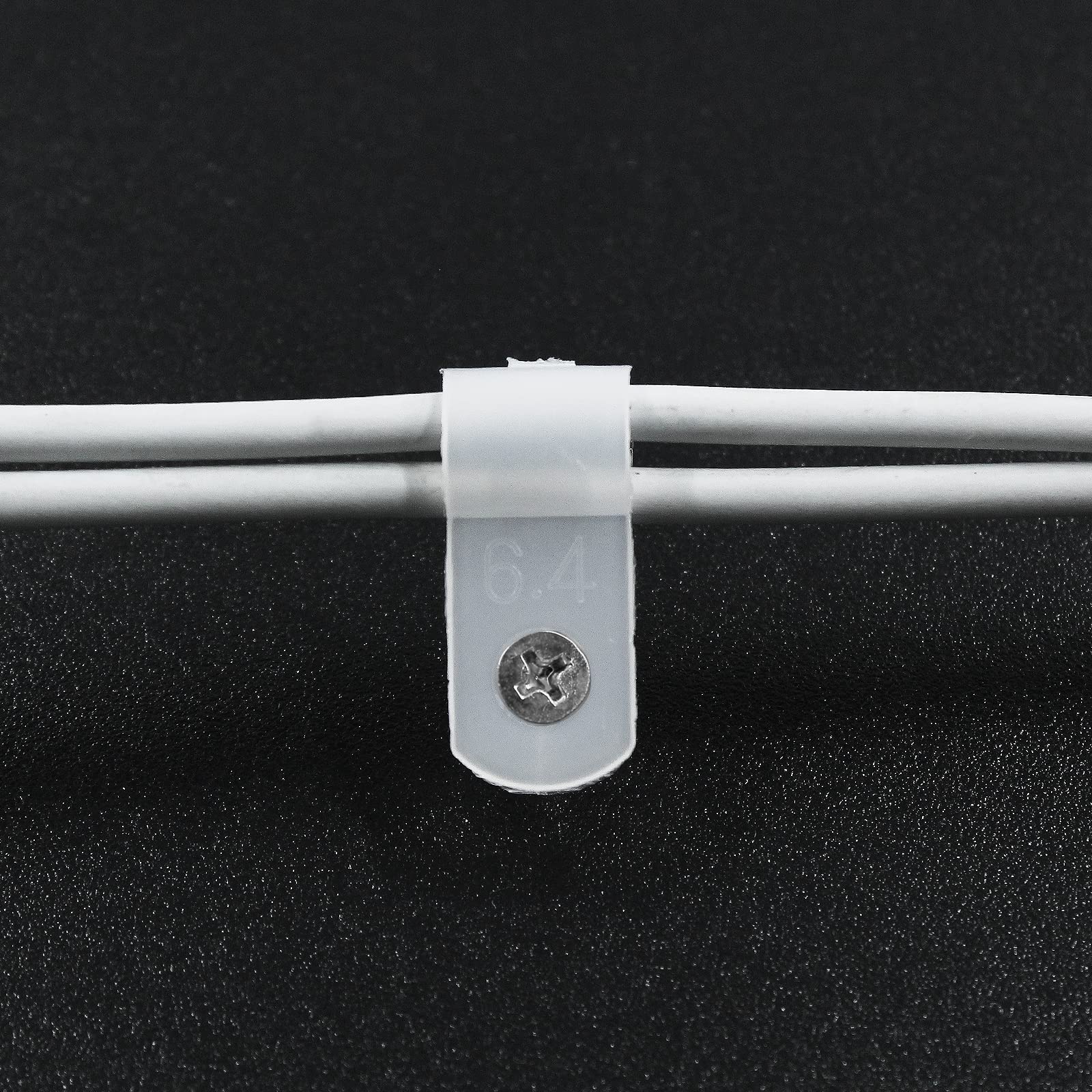 200 Stück Nylon-Kabelklemmen R-Typ - Weiß, 6,4 Mm Kabeldurchmesser, Perfekt Für Kabelmanagement