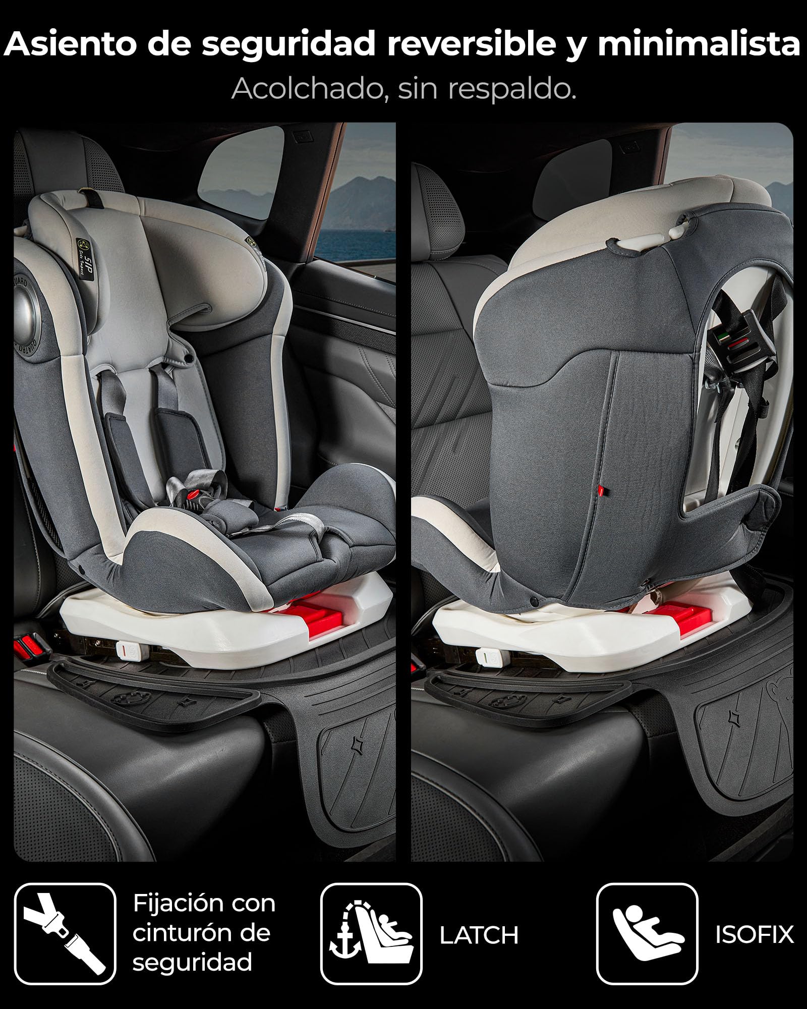 3W Protector Asiento Coche Silla Infantil, Cojín para Silla de Seguridad Infantil para Todo Clima, Forma de Oso, Impermeable, Antideslizante, Limpieza Fácil, Accesorio de Coche